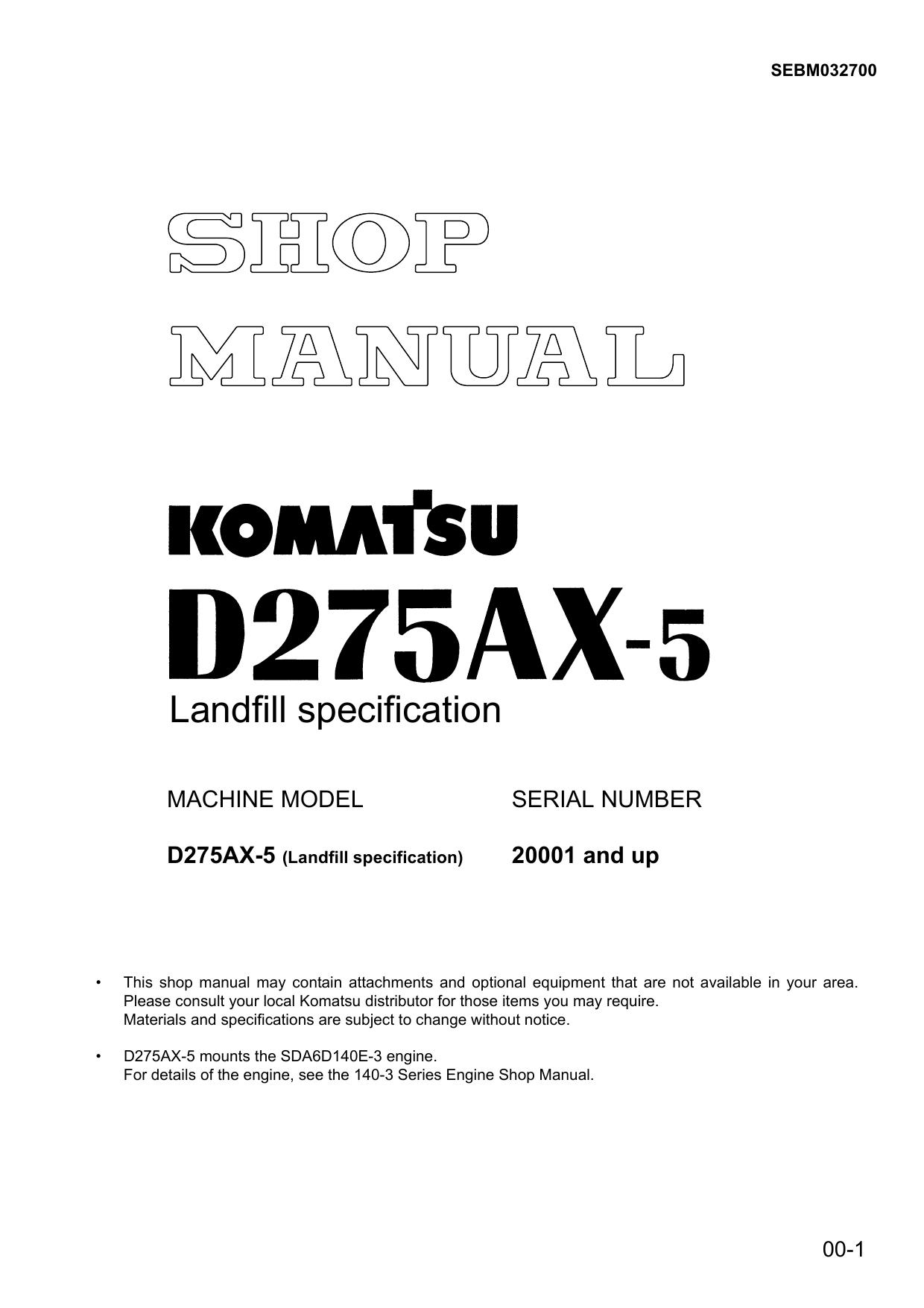 D275AX-5 Shop Manual